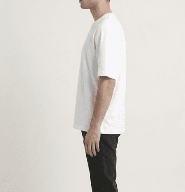 White T-Shirt left side view White T-Shirt left side view