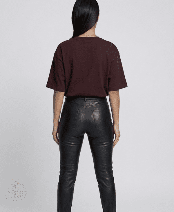 Maroon T-Shirt Women Back view Maroon T-Shirt Women Back View