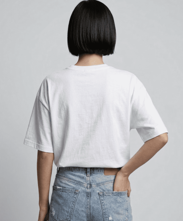 White T-Shirt women back view White T-Shirt women back view