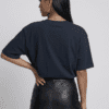 Navy Blue T-Shirt women back view Navy Blue T-Shirt women back view