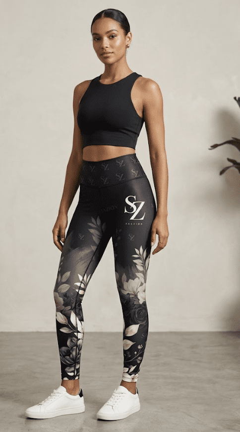 Saazion Floral Collection - Gym Legging - Dark