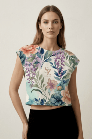 Saazion - Women - Floral Collection - Crop Top - Light