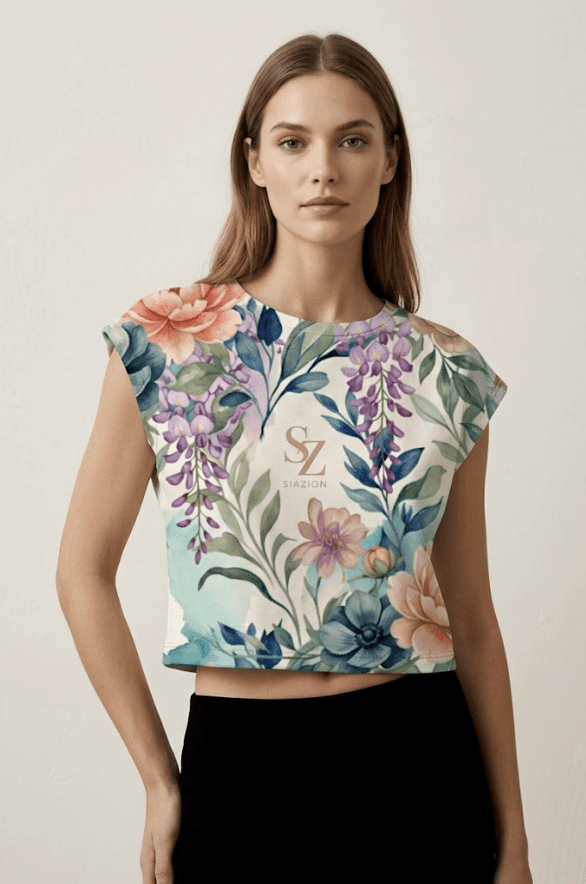 Saazion - Women - Floral Collection - Crop Top - Light