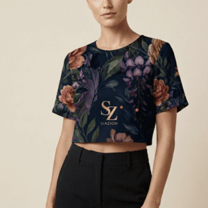 Saazion - Women - Floral Collection - Crop Top - Dark