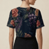 Saazion - Women - Floral Collection - Crop Top - Dark