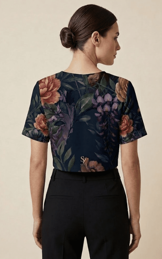 Saazion - Women - Floral Collection - Crop Top - Dark